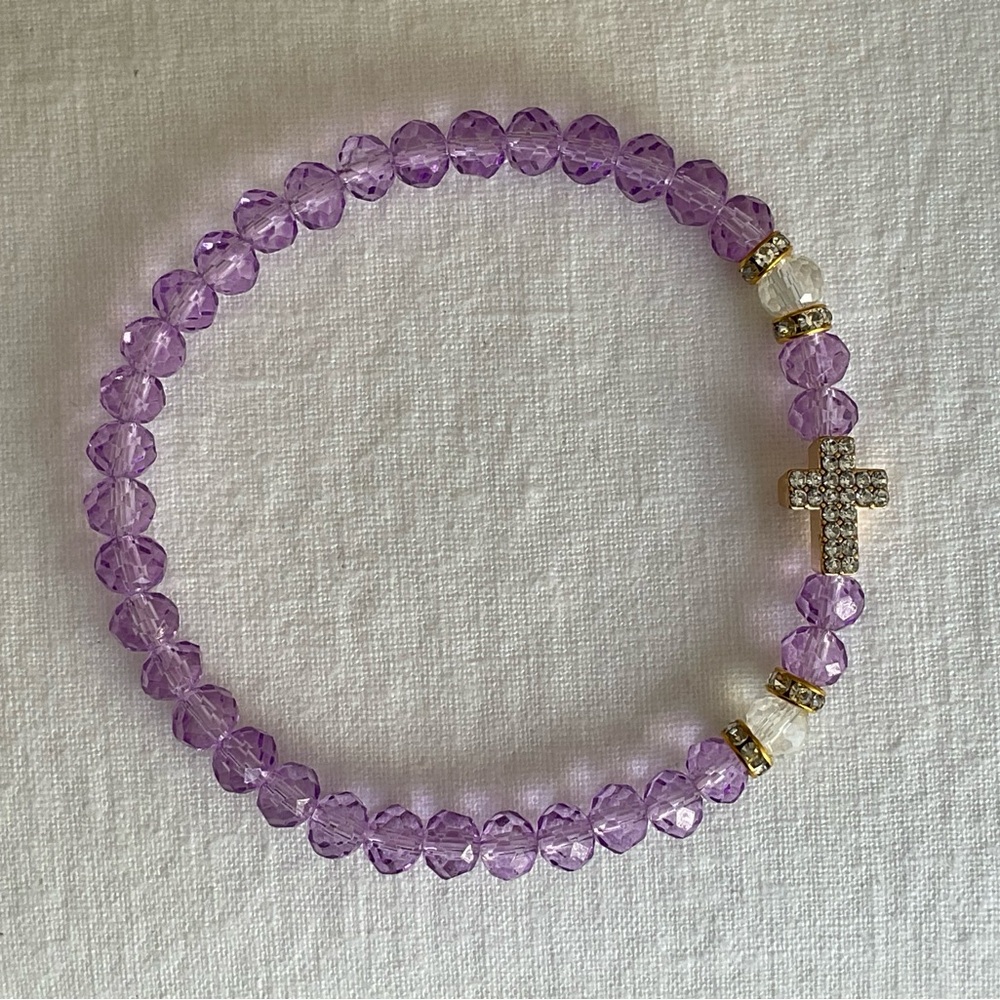 Beaded Bracelet with Cross Accent